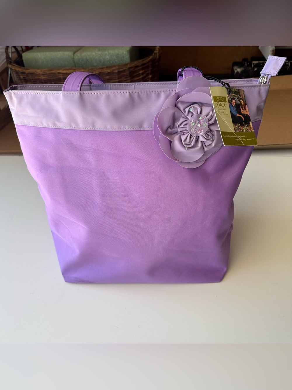 Kathy Ireland Lavender Floral Accent Tote Bag - Women